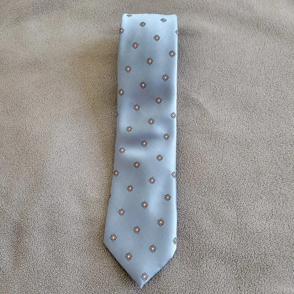 VINTAGE‎ JOHN FREDERICS Tie One Size Blue Red Florals Union Made RN18240